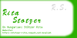 rita stotzer business card